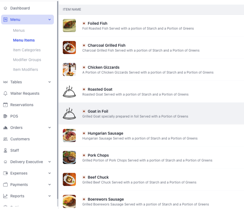 Effortless Menu Management